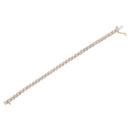 14K Rose Gold Plated .925 Sterling Silver 1/10 Cttw Diamond Round Miracle Plate and "S" Link Tennis Bracelet (I-J Color, I2- I3 Clarity) - 7"