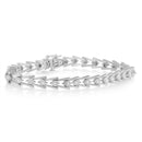 Sterling Silver Diamond Wave-Style Link Bracelet (0.5 cttw, I-J Color, I3 Clarity)