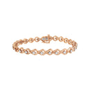 .925 Sterling Silver 1/4 Cttw Diamond Miracle-Set Teardrop Shaped 7â€ Link Bracelet (I-J Color, I3 Clarity)