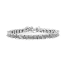 .925 Sterling Silver 2.0 Cttw Diamond 7" Round Miracle Plate Link Bracelet (I-J Color, I2-I3 Clarity)