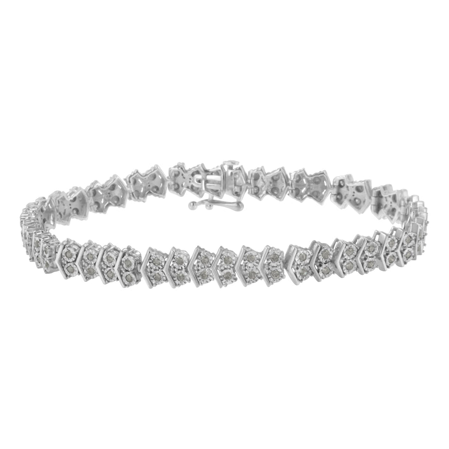 .925 Sterling Silver 1.0 cttw Diamond 