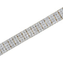 IGI Certified 14K Yellow Gold Plated Sterling Silver 10.0 Cttw Diamond 4 Row Tennis Bracelet