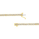14K Yellow Gold Plated .925 Sterling Silver 3.0 Cttw Miracle-Set Diamond Tennis Bracelet (L-M Color, I2-I3 Clarity) - 7.25"