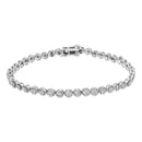.925 Sterling Silver 1/2 Cttw Miracle Set Round Diamond Bezel Design Link Bracelet (I-J Color, I2-I3 Clarity) - 7.25"