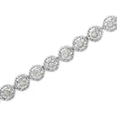 .925 Sterling Silver 1/2 Cttw Miracle Set Round Diamond Bezel Design Link Bracelet (I-J Color, I2-I3 Clarity) - 7.25"