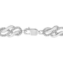 .925 Sterling Silver Prong Set Diamond Accent Infinity Weave Link 7.25" Bracelet (I-J Color, I3 Clarity)