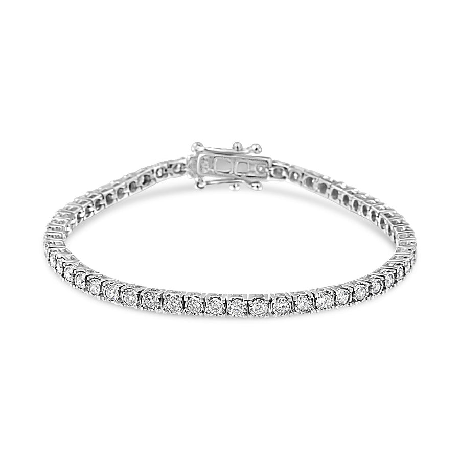 14K White Gold 2.0 Cttw Miracle Set Round-Cut Lab Grown Diamond Illusion 7