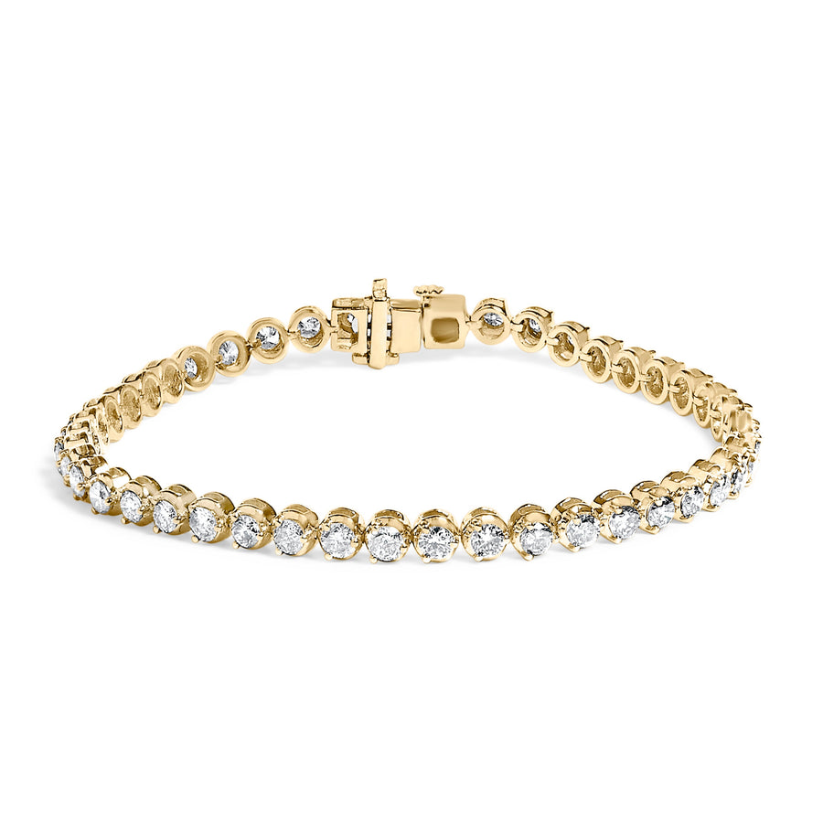 10K Yellow Gold 5.0 Cttw Diamond Tennis Bracelet