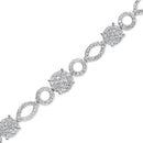 10K White Gold 3.00 Cttw Diamond Link Bracelet