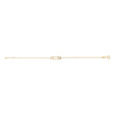 10K Yellow Gold 1/10 Cttw Diamond Paperclip Charm Adjustable Link Bracelet  (I-J Color, I1-I2 Clarity) - 7.25 Inch