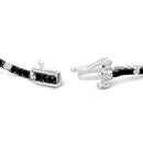 .925 Sterling Silver 3.0 Cttw Black and White Diamond Tennis Bracelet (I-J Color, I2-I3 Clarity) - 7.25" Inches