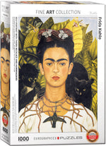 Puzzle: Fine Art Masterpieces - Self-Portrait with Thorn Necklace and Hummingbird by Frida Kahlo