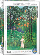 Puzzle: Fine Art Masterpieces - Woman in an Exotic Forest by Henri Rousseau