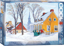 Puzzle: Fine Art Masterpieces - Winter Morning in Baie-St-Paul by Clarence Gagnon