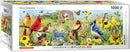 Puzzle: Panoramic Puzzles - Garden Birds Panoramic by Greg Giordano