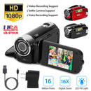 HD 1080P Digital Video Camcorder 2.7in 16X Zoom DV Camera 270¡ Rotation Rechargeable Kid Camera w/Fill Light Selfie
