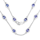 5.94 Carat Genuine Tanzanite .925 Sterling Silver Necklace
