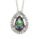 Treated Topaz Diamond Fashion Pendants 14KT White Gold
