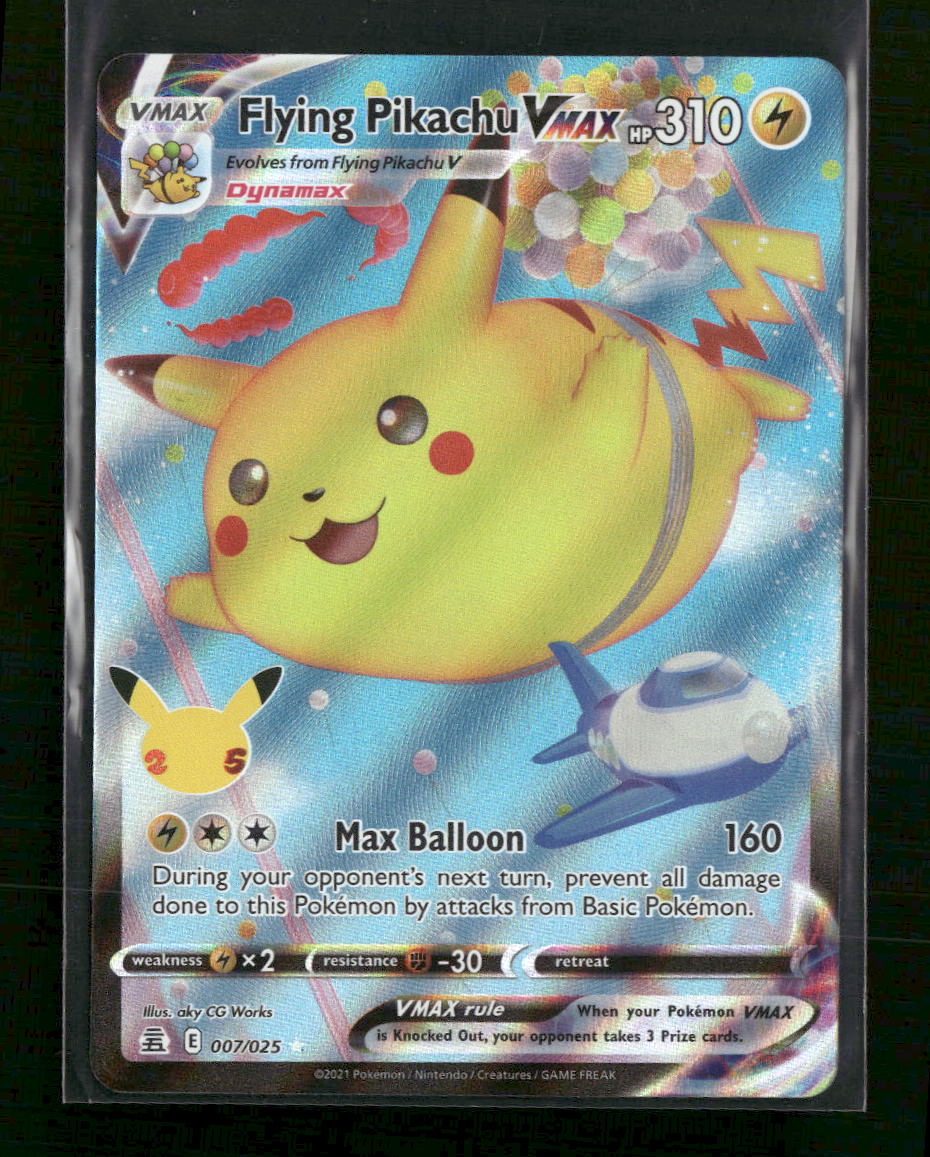 Flying Pikachu VMAX 2021 Pokemon Celebrations Ultra Rare #7 CGC Authenticated 9 Card