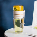 Glass Water Bottle with Tea Infuser and Double Wall