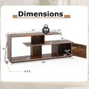 60 Inch Entertainment Center TV Stand with Power Outlet-Rustic Brown