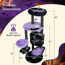 60" Gothic Cat Tower with Plush Perch and Hanging Toys