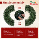 60 Inch Pre-Lit Artificial Christmas Wreath 200 LED Warm White Lights