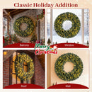 60 Inch Pre-Lit Artificial Christmas Wreath 200 LED Warm White Lights