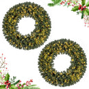 60 Inch Pre-Lit Artificial Christmas Wreath 200 LED Warm White Lights