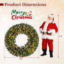 60 Inch Pre-Lit Artificial Christmas Wreath 200 LED Warm White Lights