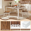 60 Inch Rectangular Dinner Table with Solid Rubber Wood Legs