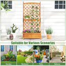 60 Inch Tall Raised Garden Bed with Diamond Lattice Trellis and Drainage Holes