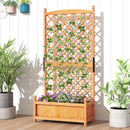 60 Inch Tall Raised Garden Bed with Diamond Lattice Trellis and Drainage Holes