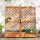 60 Inch Tall Raised Garden Bed with Diamond Lattice Trellis and Drainage Holes