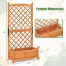 60 Inch Tall Raised Garden Bed with Diamond Lattice Trellis and Drainage Holes