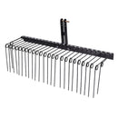 60 inch Pine Straw Rake Tow Behind Landscape Rake with 26 Metal Coil Tines