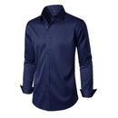 Elegant Business Formal Solid-color Long-sleeve Mens Shirt