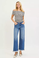 RISEN Full Size High Rise Relaxed Fit Ankle Straight Cuff Jeans Plus Size