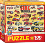 Puzzle: Educational Charts for Kids - Vintage Fire Engines