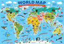 Puzzle: Educational Charts for Kids - Illustrated Map of the World