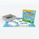 Puzzle: Educational Charts for Kids - Illustrated Map of the World