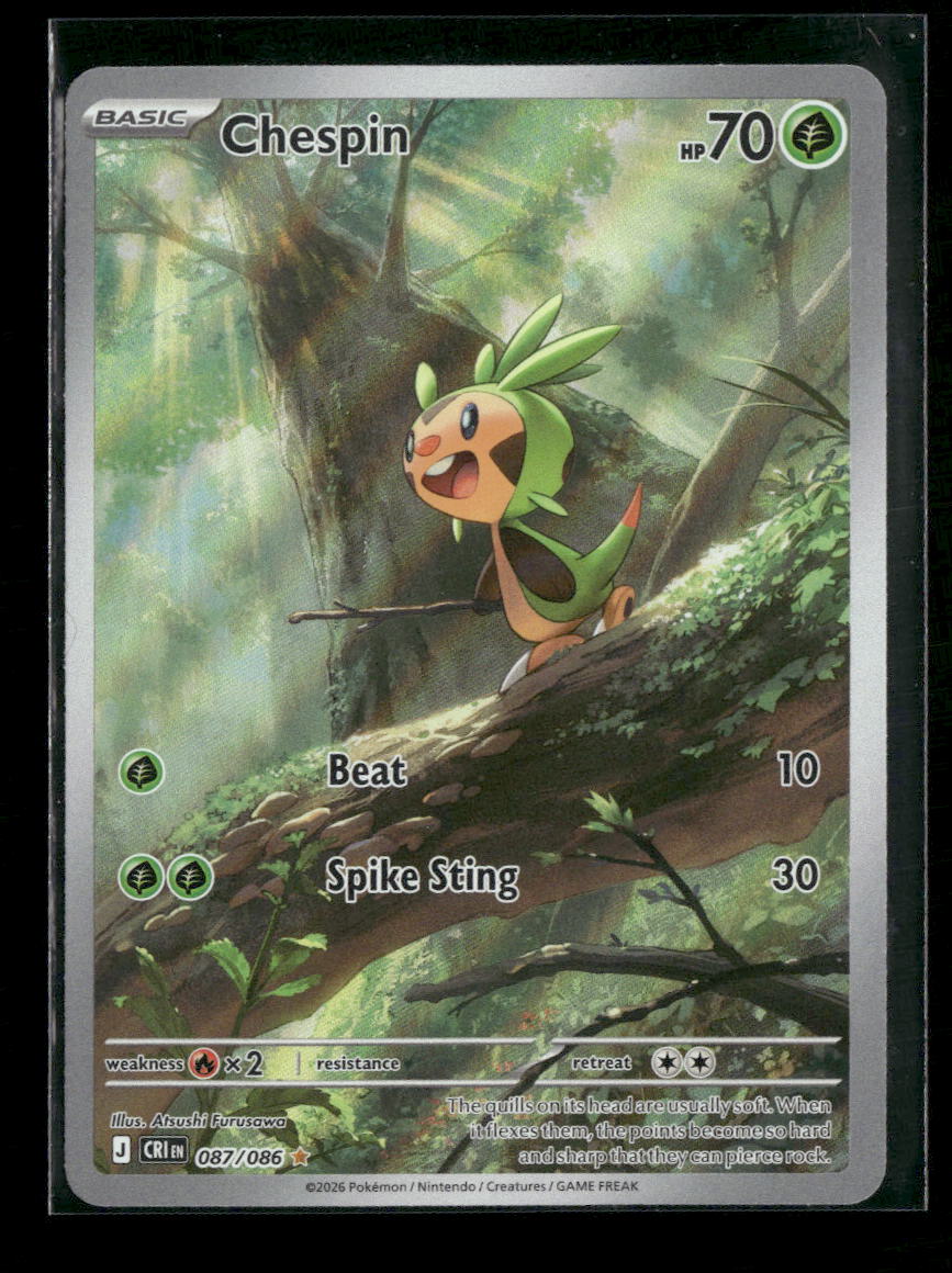 chespin pokemon card - 087/086 Pokémon card Choose between either the Clear Shot Foil - Deck Option:Revival Trance