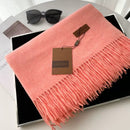 Womens Thickened Fashionable Solid-Color Tassel Scarf