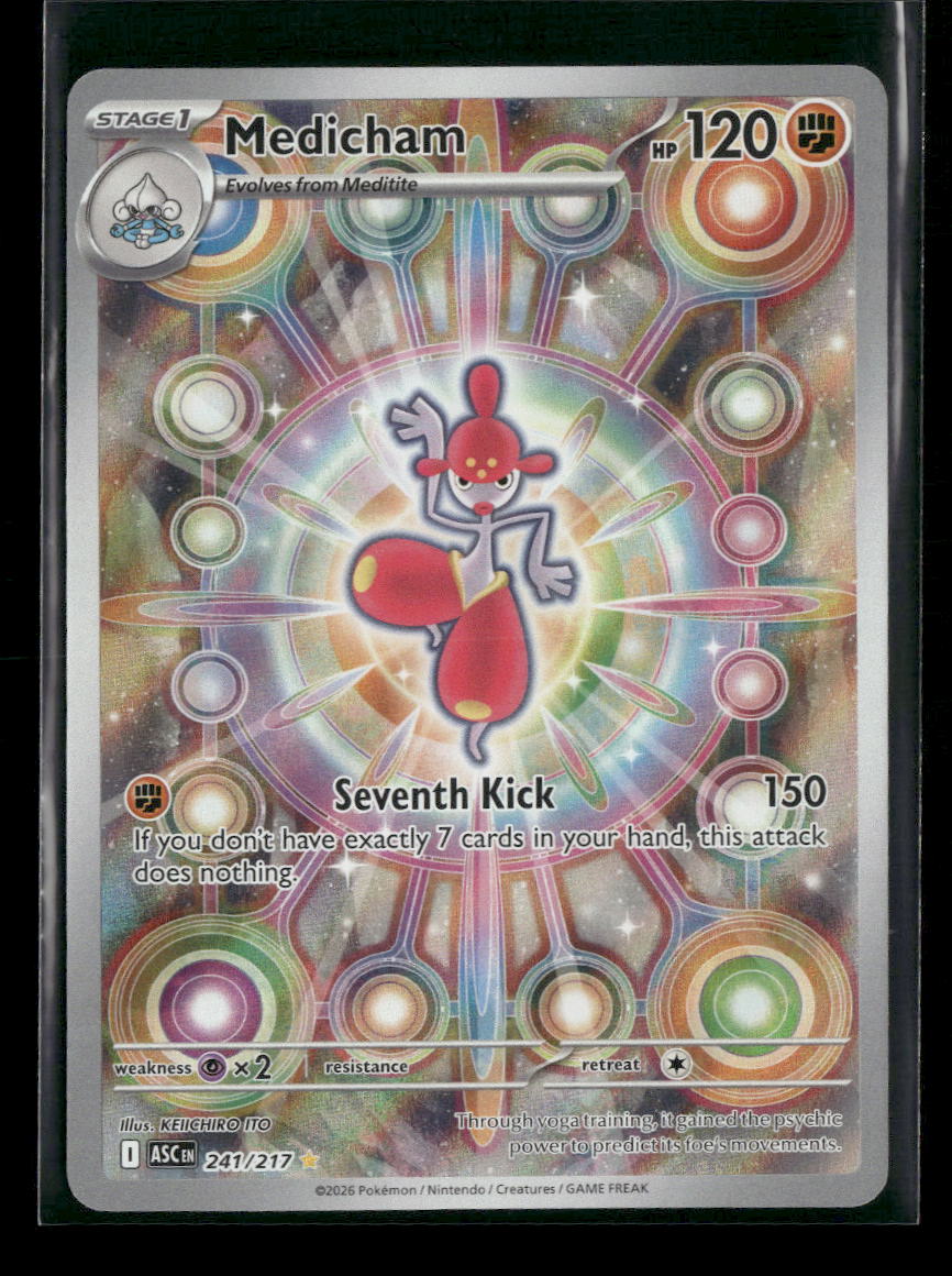 pokemon medicham card - 241/217 241 186/203 / Ultra Rare Card Type / HP / Stage ME: Ascended Heroes Medicham #241/217