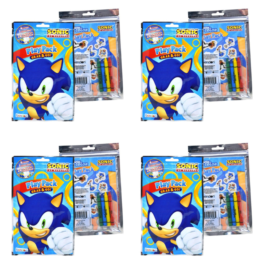 Pack of 4 Sonic the Hedgehog Grab n Go Play Pack