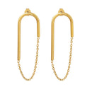Euro-American Chain U-shaped Ear Studs