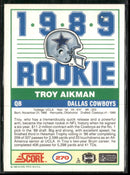 1989 Score Troy Aikman Rookie #270