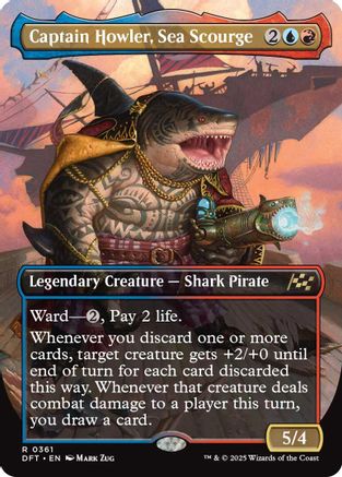 Captain Howler, Sea Scourge (DFT-361) - Aetherdrift (Borderless) Foil