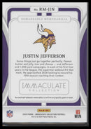 2024 Panini Immaculate Collection Remarkable Memorabilia Justin Jefferson /49