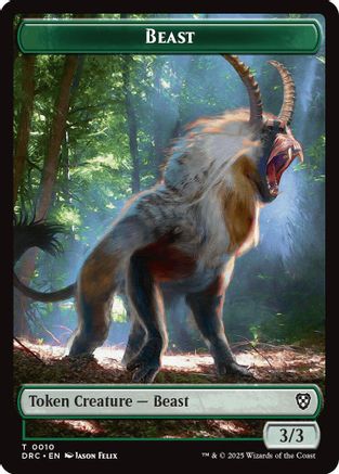 Beast (0010) // Beast (0011) Double-Sided Token (DRC-10 // 11) - Commander: Aetherdrift Foil